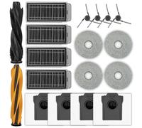 (18 Pièces) X50 Ultra Pièces De Rechange Pour Aspirateur Robot Dreame X50 Ultra, 2 Brosses Rotatives, 4 Brosses Latérales, 4 Sacs à Poussière, 4 Filtres Hepa, 4 Serpillères, Kit d'Accessoires