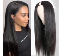 18 pouces - 200Densité - V Partie Perruque - 3 jours rapides - Perruque Brésilienne Naturelle Sans Colle, Che