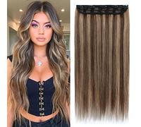 18 Pouces Extension A Clip Cheveux Naturel Une Bande 5 Clips Lisse Rajout Cheveux Invisible Monobande Epaisseur Epais 100% Cheveux Humains Naturel - #4P27 Châtain & Blond Foncé