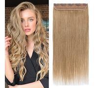 18 Pouces Extension A Clip Cheveux Naturel Une Bande 5 Clips Lisse Rajout Cheveux Invisible Monobande Epaisseur Epais 100% Cheveux Humains Naturel - #27 Blond Foncé