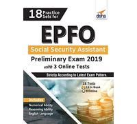 18 Practice Sets For Epfo Social Security Assistant Preliminary Exam 2019 With 3 Online Tests