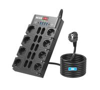 18 Prises Multiprise Parafoudre avec Interrupteur (3680W/16A) et 2100J Multiprises Parafoudre et Surtension+Câble 4M,BEVA Prise Multiple et 4 USB-A +2 USB-C(15W), Prise Electrique avec Terre,Noir