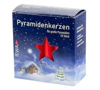 18 red pyramid candles for wooden german pyramids size 1.7 mm x 10.5 cm