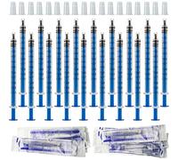 18 seringues en plastique de 1 ml, seringue sans aiguille avec seringue d'alimentation de mesure avec bouchons pour laboratoires scientifiques, animaux de compagnie