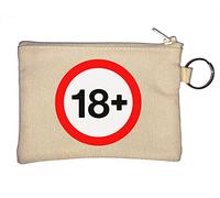 18+ Sign Graphic Porte-Clés Porte-monnaie Beige