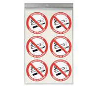 18 Stickers Ø 5 cm INTERDICTION DE FUMER OU DE VAPOTER P102 - Lot de 18 étiquettes de signalisation en vinyle autocollant
