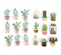 18 stickers 3D Cactus Multicolore G