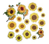 18 Sunflower Embroidery Patches, Embroidered Applique Stickers Sewing Patches And Badges Fabric Repair Patches For Children's Clothing Jeans, Jackets, Shoes, Backpacks, T-Shirts