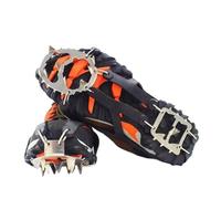18 Teeth Steel Ice Gripper Spike for Shoes Anti Slip Climbing Hiking Snow Spikes Crampons Cleats Grips Boots Cover Crampon(Orange L(41-46))