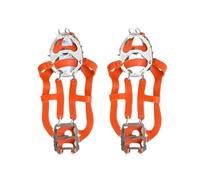18 Teeth Steel Ice Gripper Spike For Shoes Anti Slip Climbing Hiking Snow Spikes Crampons Cleats Grips Boots Cover Crampons(Orange M EU 35-40)