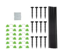 18 tiges en fibre de verre, 12 tubes de connexion, 12 clips, 12 piquets de jardin pour serre, jardin, lit surélevé, tunnel de culture