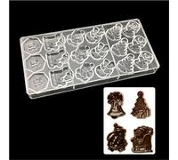 18 trous Jour de Noël Santa Claus Motif Moule chocolat Moules en polycarbonate, Bakeware Moule Pan bac à ce qui la rend, Candy Pâtisserie gâteau outils conteneurs de nourriture Plat