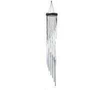 18 Tube Metal Wind Chimes Music Rotating Multi-Syllable Wind Chimes Wooden Disc Support Pendant (Color : Silver)