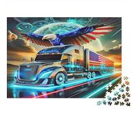 18 Wheeler Puzzles À Assembler 1000 Pièces Papier Recy ald Eagle Puzzle pour Enfants Cadeau Amusant Et Activité for Home Excellent Cadeau for Child‘s Birthday 38x26cm/1000pcs