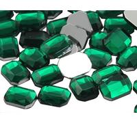 18 x 13 mm Vert émeraude A10 octogonale à dos plat Acrylique pierres précieuses Pro Grade - 30 Pièces