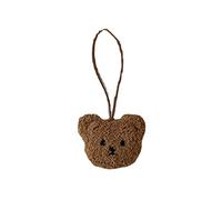 18 x 7 cm Ours mignon pour sac de poupée pendentif avec nom de l'enfant liste de nom PP coton adapté pour sacs/clés/sacs d'école/U Dis enfants liste de nom mignon sac, café, One Size