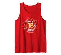 18 Years of Shining Bright Cadeau d'anniversaire Débardeur, Homme, Rouge, XL