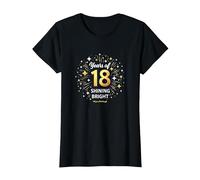 18 Years of Shining Bright Cadeau d'anniversaire T-Shirt, Femme, Noir, XXL