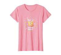 18 Years of Shining Bright Cadeau d'anniversaire T-Shirt, Femme, Rose, XXL