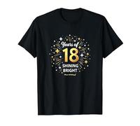 18 Years of Shining Bright Cadeau d'anniversaire T-Shirt, Homme, Noir, S