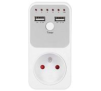 180~260V 13A USB Minuterie Sortie programmable numérique 24 Heures Minuterie mécanique enfichable Minuterie Intelligente Mise à Terre Prise commutateur d'aquarium Accessoire pour ventilateu(3#)