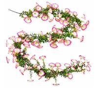 180 CM Fleurs Artificielles, Guirlande Fleur de 108 Fleurs de Morning Glory | Guirlande Fleurs Artificielles Très Réaliste, Rose, Idéale pour les Mariages, les Fêtes, Décoration D'intérieur et de Jardin