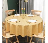 180 cm Nappe PVC Nappe Toile cire Nappe Ronde Nappe cire Nappe Lavable vrilles Baroque Arabesque-Jaune multicolore NAPPE DE TABLE
