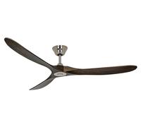 Ø 180 cm Ventilateur plafond Noyer & Chrome Éco Genuino Ventilateur Télécommande