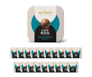 180 Coffee Balls Decaféiné - Boules de café haut de gamme 100% compostable - Spécialement conçues pour l'utilisation de la machine à café CoffeB by Café Royal