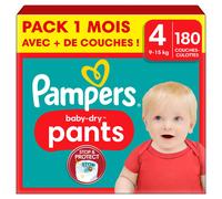 Couches-Culottes Pampers Baby-Dry Taille 4 - Pack 1 Mois - 180 Couches Multicolore