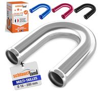 180° Degré TUBE COUDE ALUMINIUM EXT-Ø 51mm argent TUYAU coloré polie | SÉLECTION COULEURS & TAILLES | Alu Conduite Durite U Universel Eaux Air Liquide Carburant Essence Diesel Turbo Radiateur
