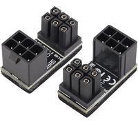 180 Degrés Atx 6Pin Femelle À Femelle Connecteur Pci 6 Pin À 6 Pin Pci Express Adaptateur D'Alimentation Pour Carte Graphique De Bureau (2-Pack/Vers Le Bas)