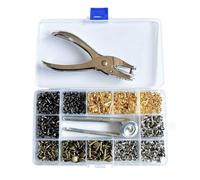 180 ensembles de Rivets en cuir à Double capuchon, goujons métalliques tubulaires avec 3 outils de réglage, pince à poinçonner pour attaches de réparation artisanale du cuir