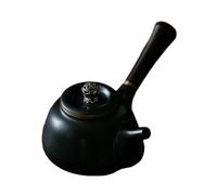 180 ml/6 oz grossier poterie four émaillé côté poignée pot ménage exquis Kung Fu service à thé Kung Fu - poignée en bois clair et ombre