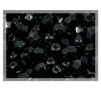 180 pcs (1.8oz=50g) Faceted Fire Polished Pressed Czech Glass Beads 6mm (0.24in), 23980 Jet Black