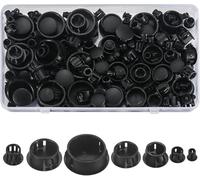 180 Pcs Cache Trou Meuble Mur Noir, Bouchon Plastique, Obturateur Cache Trou Couverture de Meubles, Bouchons de Trous de Percage Meubles Plastique Rond pour Étagères Armoires 5/6/8/10/13/19/25mm