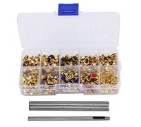 180 Pièces 9 Couleurs Rivets Ensemble Strass Laiton Rivets Bouton Bricolage Sac Chapeau Vêtements Chaussures en Cuir Décoration Accessoires 8mm