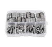 180 pièces/boîte joint de réparation de rondelle en acier inoxydable anneau de rondelle plate kit de combinaison de joint de rondelle ordinaire M2 M2.5 M3 M4 M5 M6 M8 M10