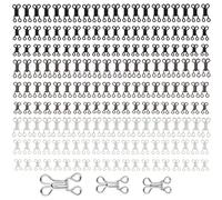180 Pièces Crochets et Yeux à Coudre, 3 Tailles Crochets et Agrafes Métal, Crochet de Remplacement pour Soutien-Gorge, Réparation de Lingerie, Jupe, Robe, Pantalon, Couture DIY