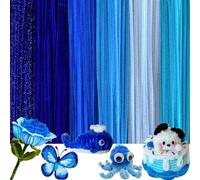 180 Pièces de Fil Chenille Colorées de 6 Couleurs Différentes,Cure Pipe Chenille Bleu,Fils Chenilles Loisirs Creatifs,Kit de Pipe Cleaners pour Projets d'art et de Bricolage (Dégradé Bleu)