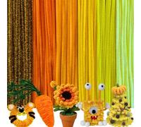 180 Pièces de Fil Chenille Colorées de 6 Couleurs Différentes,Cure Pipe Chenille Jaune,Fils Chenilles Loisirs Creatifs,Kit de Pipe Cleaners pour Projets d'art et de Bricolage (Dégradé Jaune)