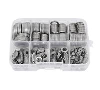 180 pièces joint d'étanchéité en acier inoxydable M2 M2.5 M3 M4 M5 M6 M8 M10 rondelle plate anneau joint ordinaire assemblages kit