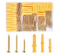 180 Pièces Kit Vis Cheville Beton M6 M8 Ancrage Expansion Fixation Murale | 90 Chevilles Plaque De Plâtre Et 90 Vis à Bois Autotaraudeuses, Pour Cloison Sèche Brique Béton