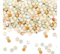 180 Pièces Perles Pierre Naturelles, Perles d'Amazonite Givrées pour Bracelet Collier Fabrication de Bijoux