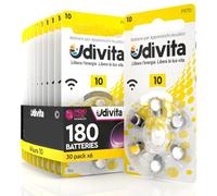 180 Piles Auditives Udivita Taille 10. - 30 Blisters de 6 Piles
