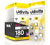 180 Piles Auditives Udivita Technologie Phono Pulse Taille 10. - 30 Blisters de 6 Piles
