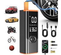 180 PSI Electric Air Pump, 8000mAh Rechargeable Portable Compressor with Pressure Gauge and Power Bank, Electric Air Pump Battery 12V DC, Air Pump Bicycle with LED for Car, Motorcycle, Bicycle Ball
