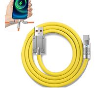 180° Rotating Fast Charge Cable, Usb Cable Charging Fast Charge Cable, 180 Rotating Fast Charge Cable, Flexible Rotary Connector for Type-C, for iPhone, for Micro-USB (Yellow 1.8m,for Type-C)