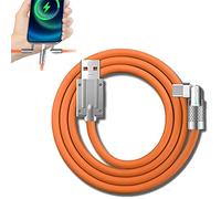 180° Rotating Fast Charge Cable, Usb Cable Charging Fast Charge Cable, 180 Rotating Fast Charge Cable, Flexible Rotary Connector for Type-C, for iPhone, for Micro-USB (Orange 1.2m,for iPhone)