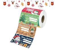 180 Sheets Christmas Label Sticker - 7.5x4cm Holiday Sticker Roll - Funny Party Favor | Stickers For Holiday Greetings for Box Greetings Cards Handicrafts Wall Label Journal Bottle